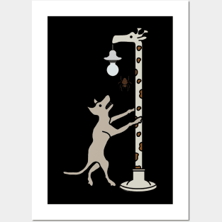 Giraffe Lamppost Posters and Art